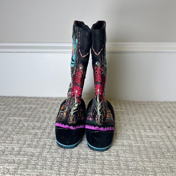Vintage Y2K Sugar Brand Boho Embroidered Beaded Multicolor Women's Boots Size 6 - Picture 5 of 5